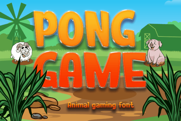 Pong Game Font: Playful Display Type for Handmade Labels & Printables